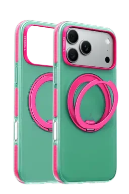 Torras Apple iPhone 18 Pro Max/17 Pro Max Ostand O3 Hue Standlı Magsafe Kapak - Yeşil-Pembe