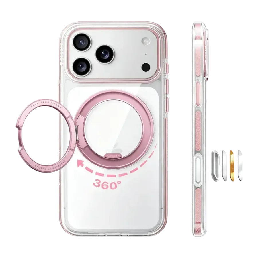 Torras Apple iPhone 18 Pro Max/17 Pro Max Ostand O3 Light Standlı Magsafe Kapak - Pembe