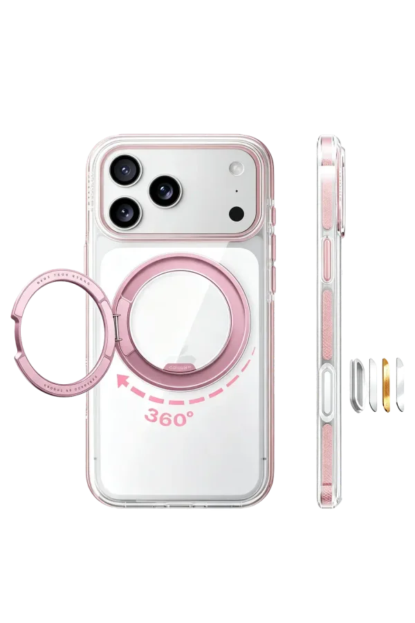 Torras Apple iPhone 18 Pro Max/17 Pro Max Ostand O3 Light Standlı Magsafe Kapak - Pembe