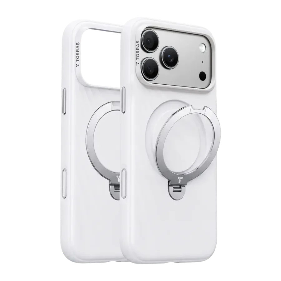Torras Apple iPhone 18 Pro Max/17 Pro Max Ostand Q3 Silicone Standlı Magsafe Kapak - Beyaz