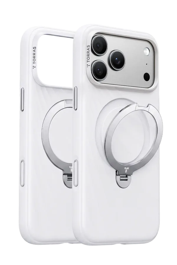 Torras Apple iPhone 18 Pro Max/17 Pro Max Ostand Q3 Silicone Standlı Magsafe Kapak - Beyaz