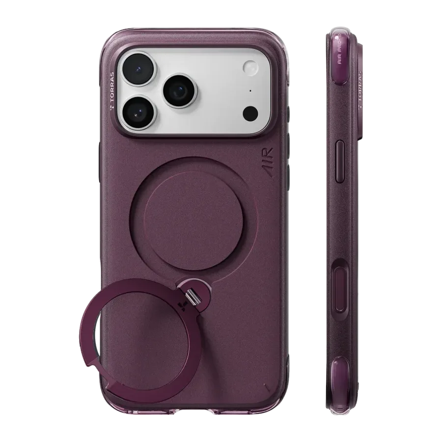 Torras Apple iPhone 18 Pro Max/17 Pro Max Q3 Air Essential Standlı Magsafe Kapak - Bordo