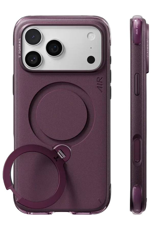 Torras Apple iPhone 18 Pro Max/17 Pro Max Q3 Air Essential Standlı Magsafe Kapak - Bordo — 1. görsel