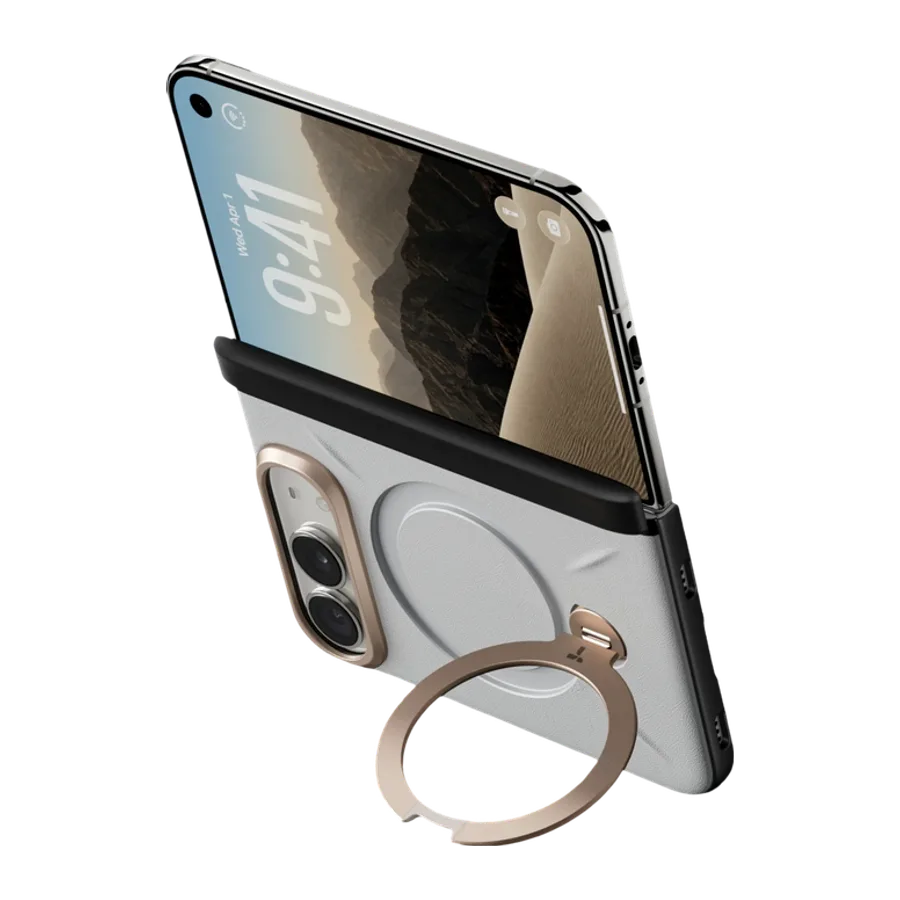 Torras Apple iPhone Duo O Stand Spin VegSkin Serisi Magsafe Kılıf - Beyaz - görsel 2