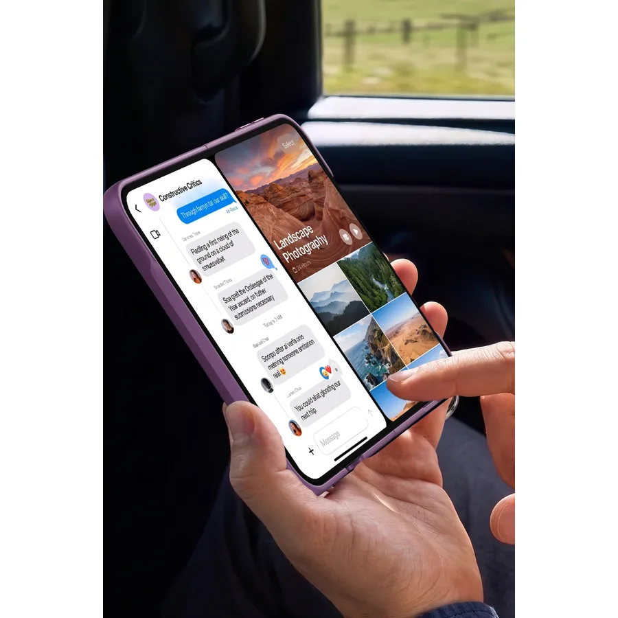 Torras Apple iPhone Duo Ostand Q3 Spin 1 Adet Ekran Koruyuculu Magsafe Kılıf - Mor - görsel 4