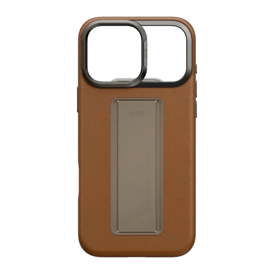 Uniq Apple iPhone 17 Pro Max/18 Pro Max Heldro Pro Magsafe Standlı Deri Kapak - Karamel - görsel 2