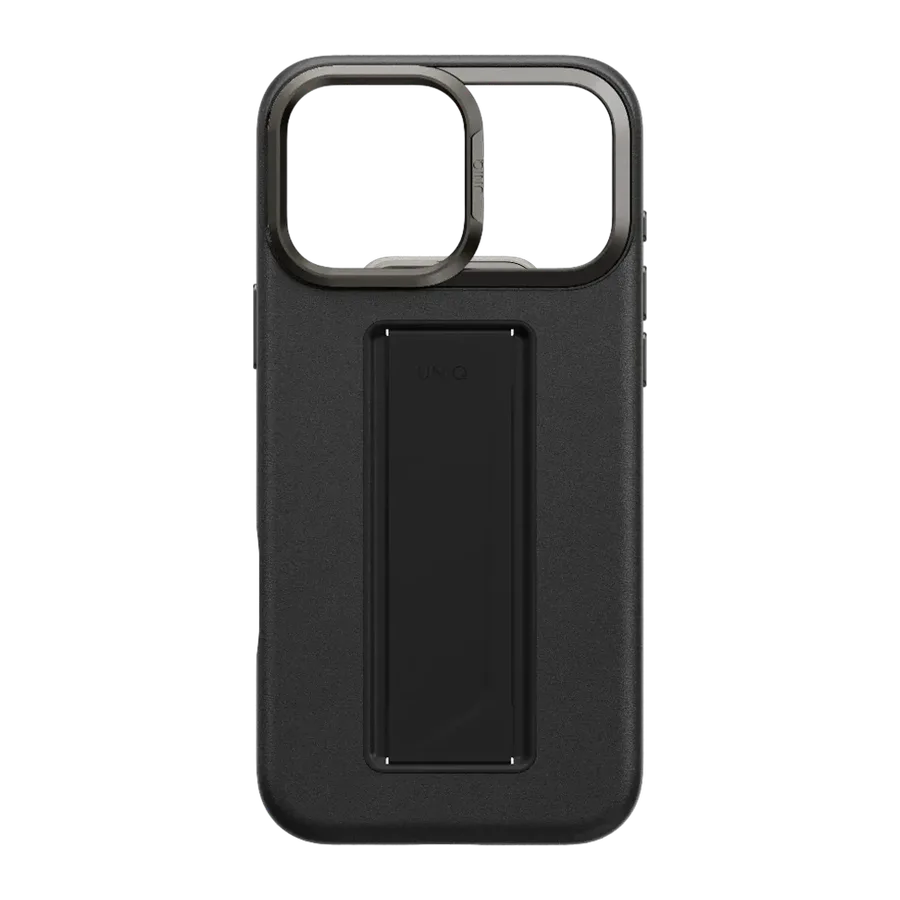 Uniq Apple iPhone 17 Pro Max/18 Pro Max Heldro Pro Magsafe Standlı Deri Kapak - Siyah - görsel 2