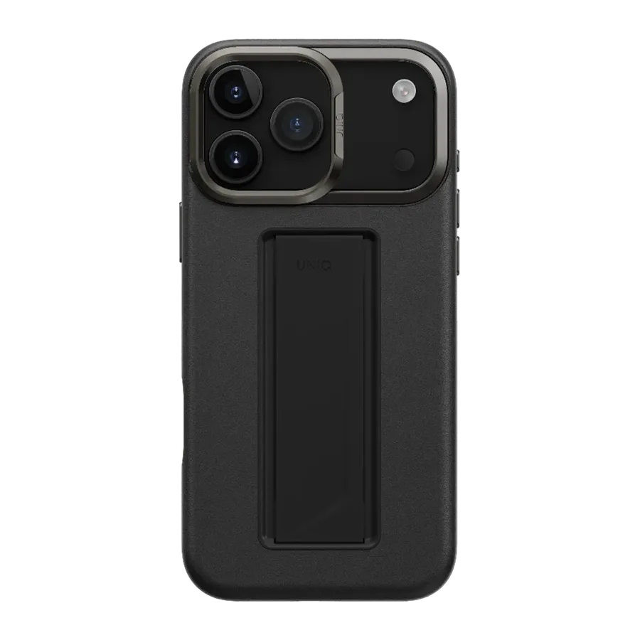 Uniq Apple iPhone 17 Pro Max/18 Pro Max Heldro Pro Magsafe Standlı Deri Kapak - Siyah - görsel 3