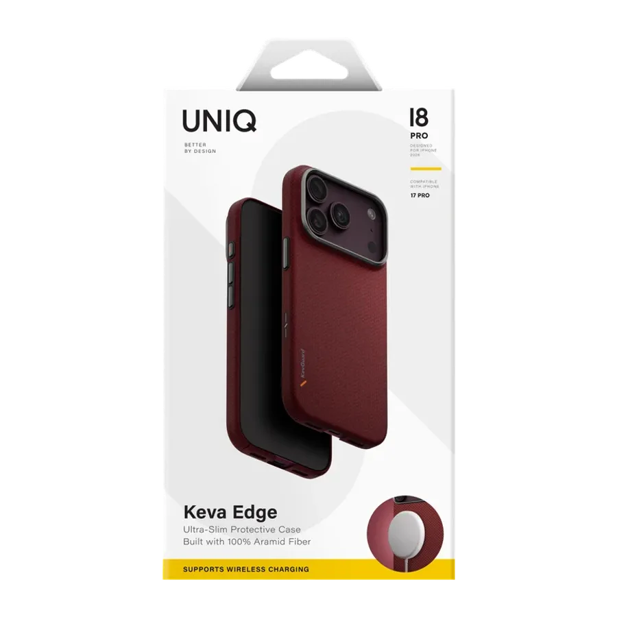 Uniq Apple iPhone 18 Pro Max/17 Pro Max Keva Edge Slim Aramid Magsafe Kapak - Bordo - görsel 5