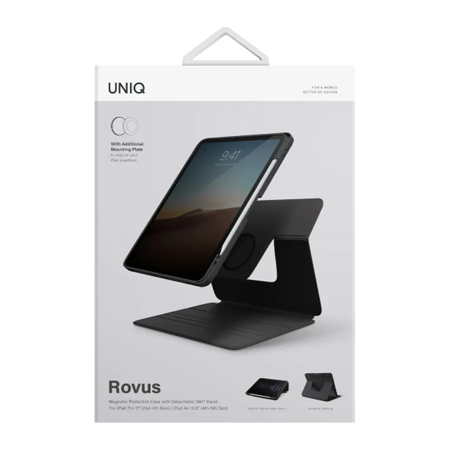 Uniq Apple iPad Pro 11 (2022) Rovus 360 Manyetik Tablet Kapak - Siyah - görsel 6