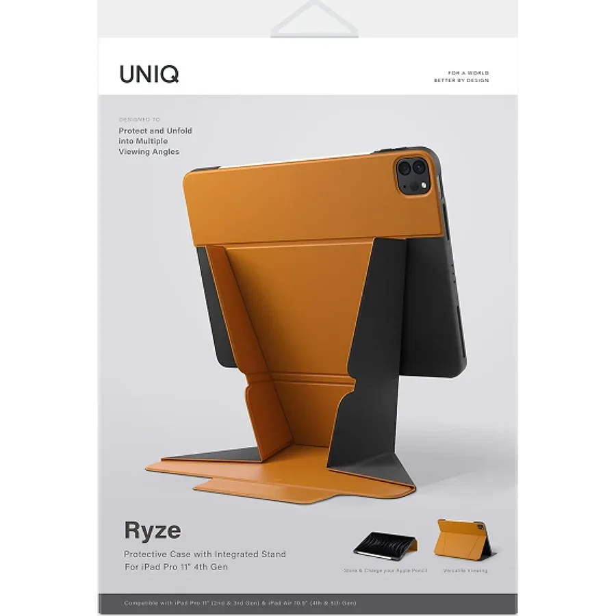Uniq Apple iPad Pro 11 (2022) Ryze Standlı Katlanabilir Tablet Kapak - Sarı - görsel 6