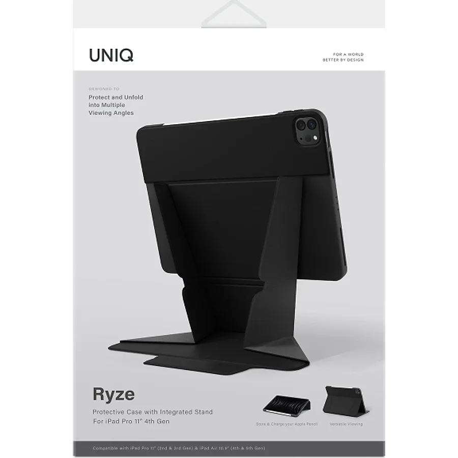 Uniq Apple iPad Pro 11 (2022) Ryze Standlı Katlanabilir Tablet Kapak - Siyah - görsel 6