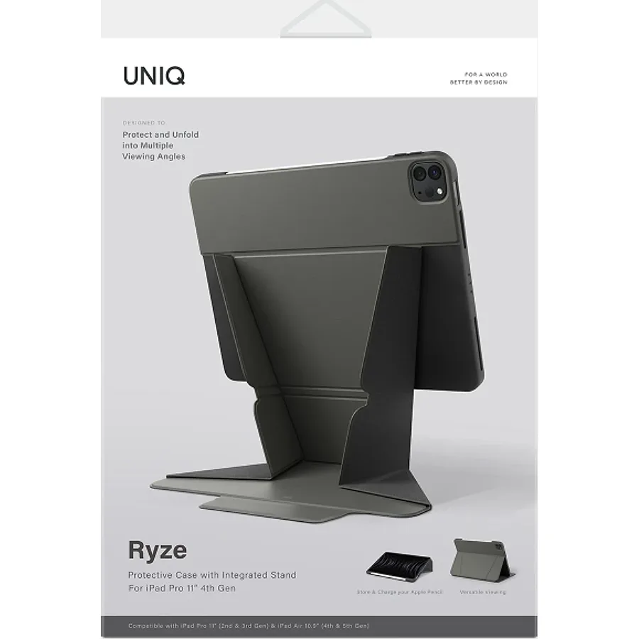 Uniq Apple iPad Pro 11 (2022) Ryze Standlı Katlanabilir Tablet Kapak - Yeşil - görsel 6
