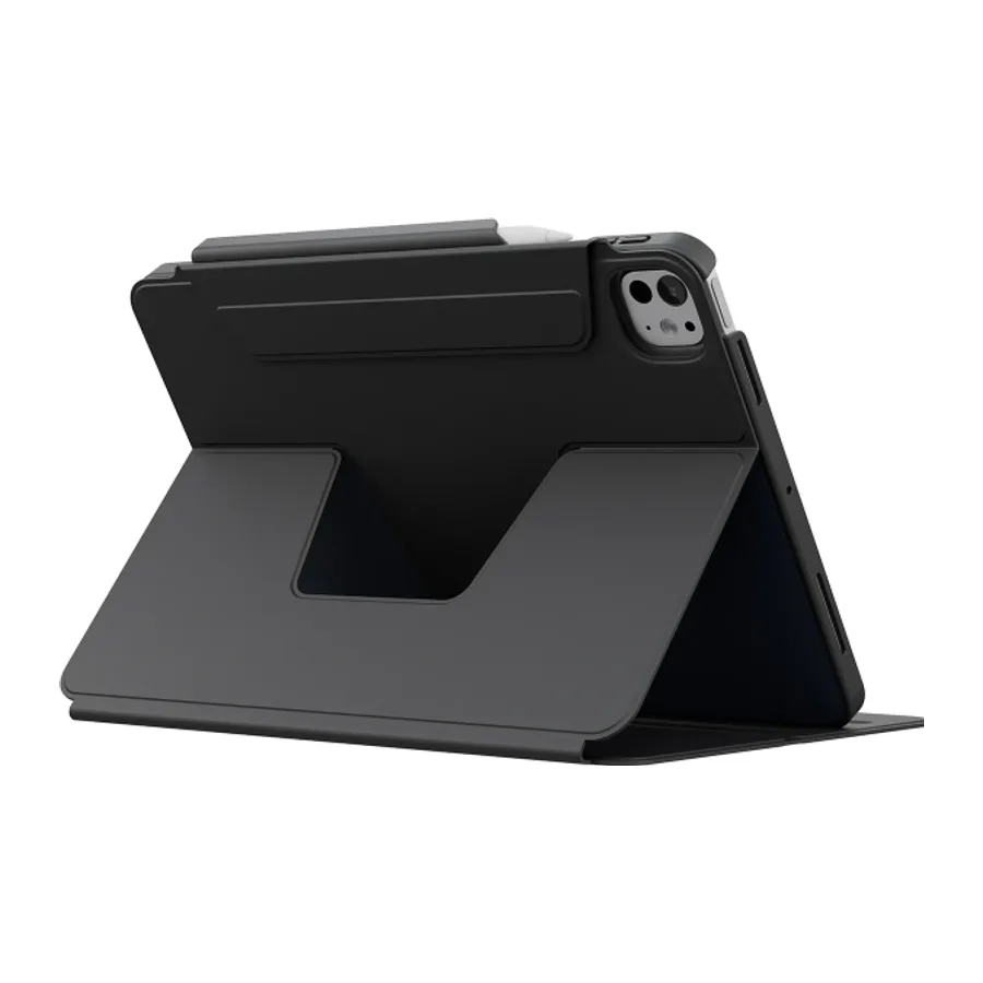 Uniq Apple iPad Pro 11 (2024) Rovus Snapmount 360 Derece Dönebilen Manyetik Tablet Kılıf - Siyah - görsel 5
