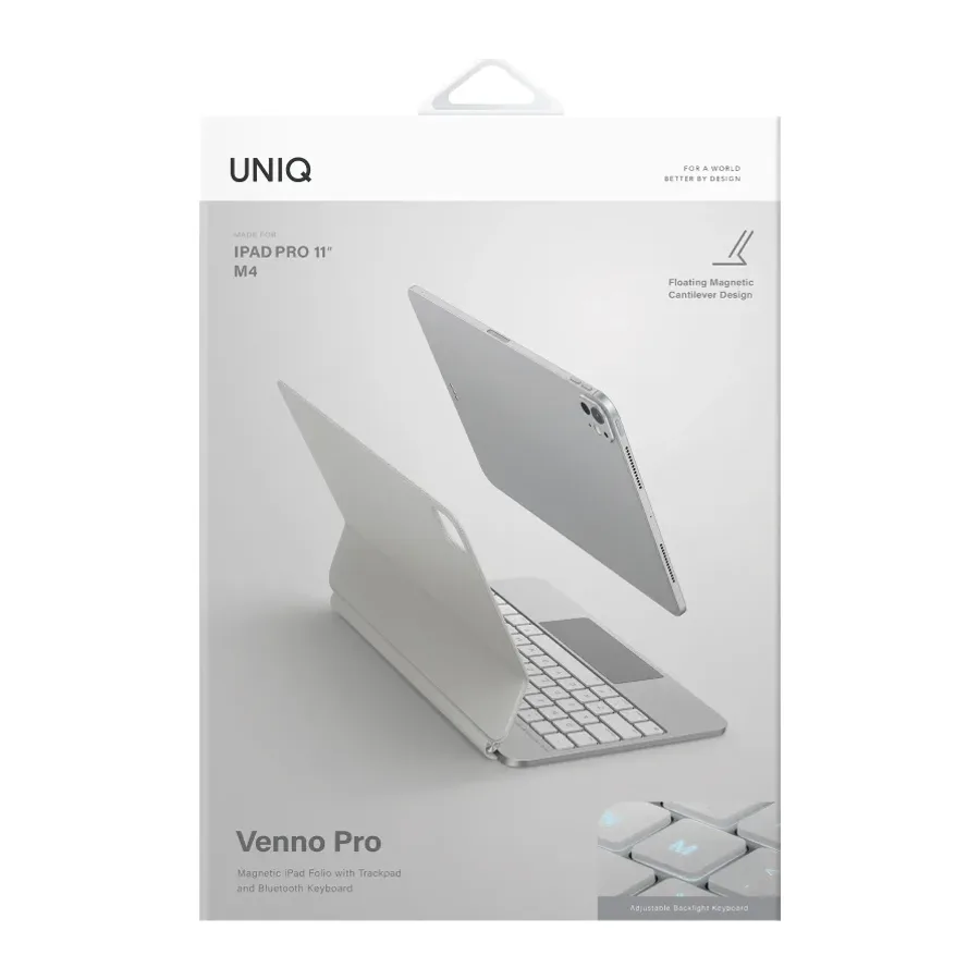 Uniq Apple iPad Pro 11 (2024) Venno Pro Manyetik Klavyeli Tablet Kılıfı - Beyaz - görsel 6