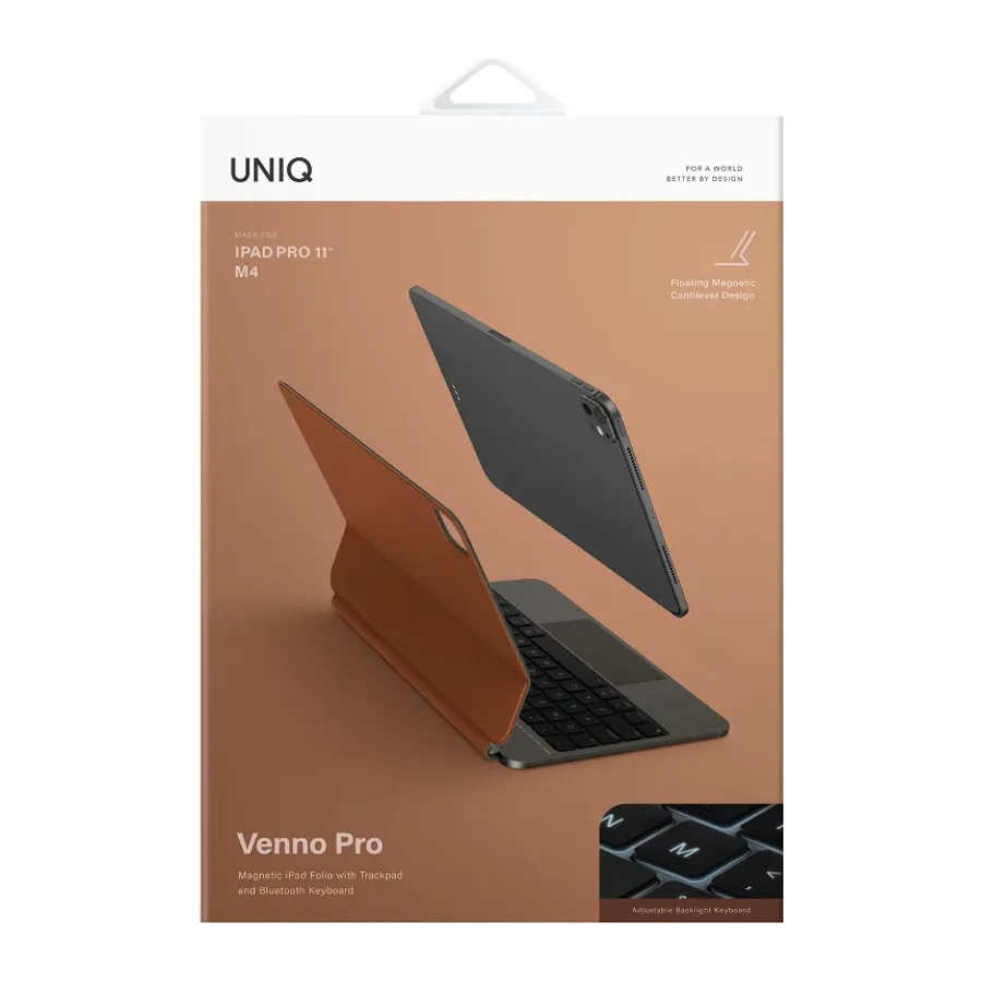 Uniq Apple iPad Pro 11 (2024) Venno Pro Manyetik Klavyeli Tablet Kılıfı - Çöl Titanyum - görsel 6
