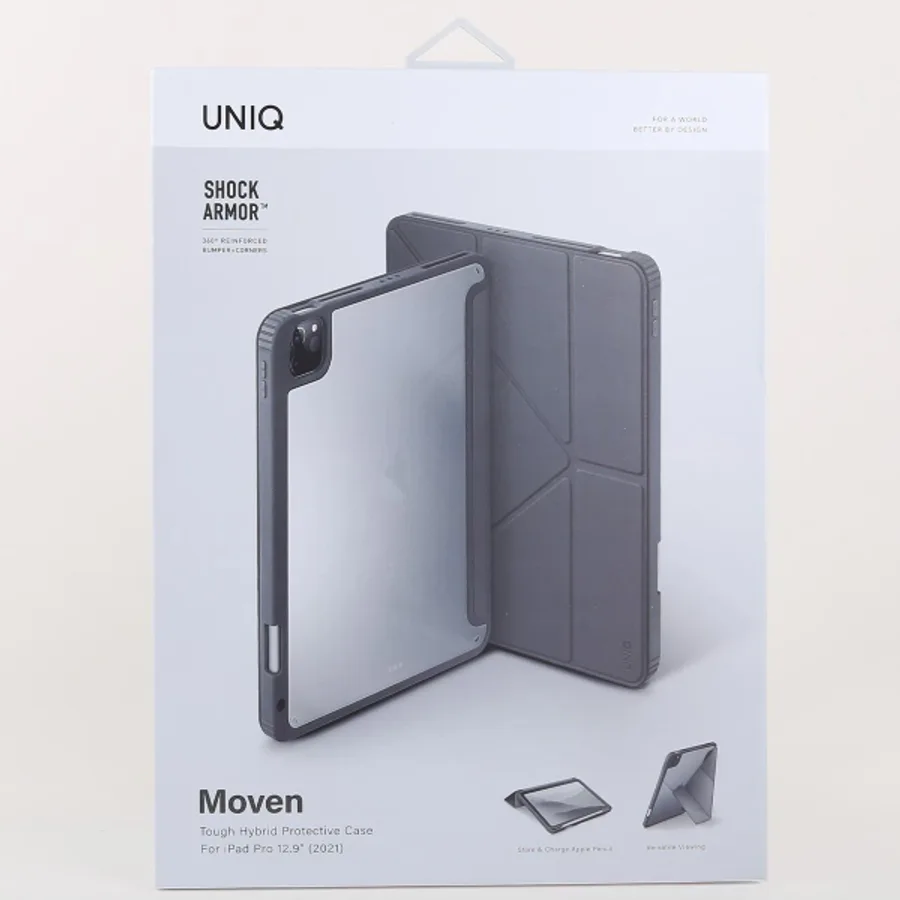 Uniq Apple iPad Pro 12.9 (2022) Moven Standlı Tablet Kapak - Gri - görsel 6