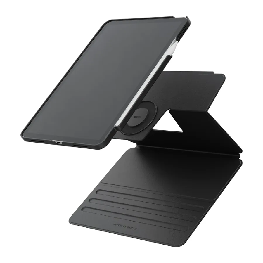 Uniq Apple iPad Pro 13 (2024) Rovus Snapmount 360 Derece Dönebilen Manyetik Tablet Kılıf - Siyah - görsel 4