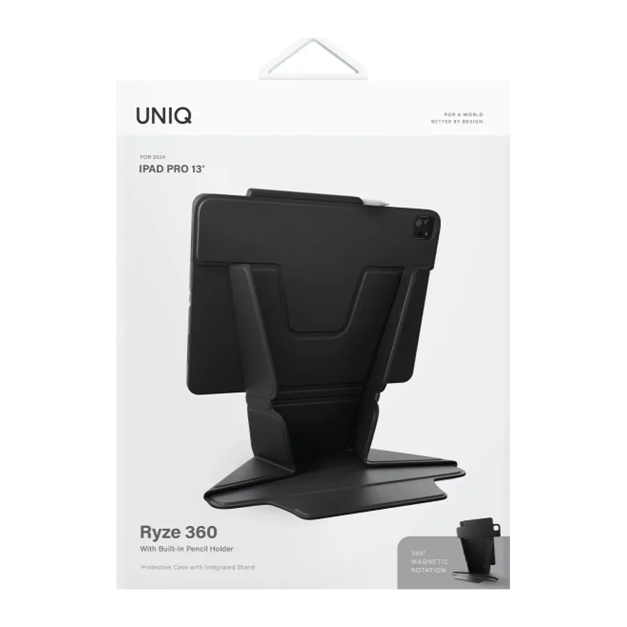 Uniq Apple iPad Pro 13 (2024) Ryze Standlı Katlanabilir Tablet Kapak - Siyah - görsel 3
