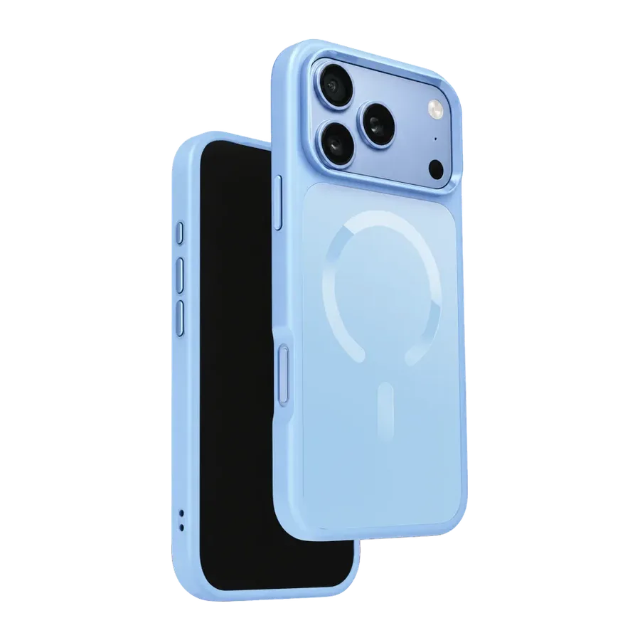 URR Apple iPhone 17 Pro Max/18 Pro Max IRIS Matte Pure Glass Magsafe Kapak - Açık Mavi