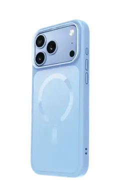 URR Apple iPhone 17 Pro Max/18 Pro Max IRIS Matte Pure Glass Magsafe Kapak - Açık Mavi - görsel 2