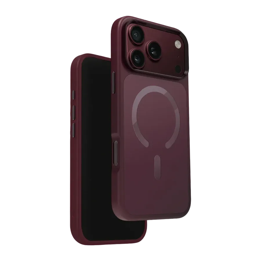 URR Apple iPhone 17 Pro Max/18 Pro Max IRIS Matte Pure Glass Magsafe Kapak - Bordo