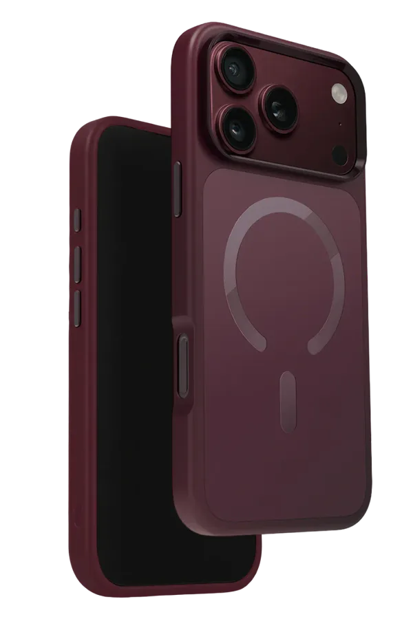 URR Apple iPhone 17 Pro Max/18 Pro Max IRIS Matte Pure Glass Magsafe Kapak - Bordo