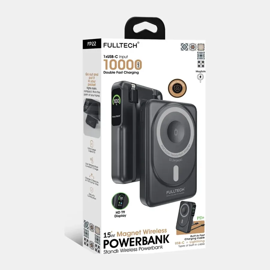 Fulltech FP-22 Magsafe Powerbank, 10000 maH, 15W Magsafe