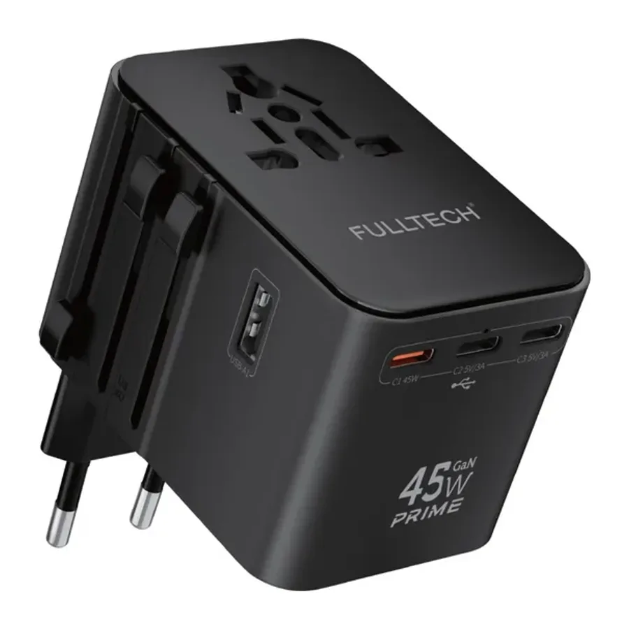 Fulltech FC-22 Universal Priz Adaptörü, 45w Hızlı Şarj, Seyahat Şarj Aleti