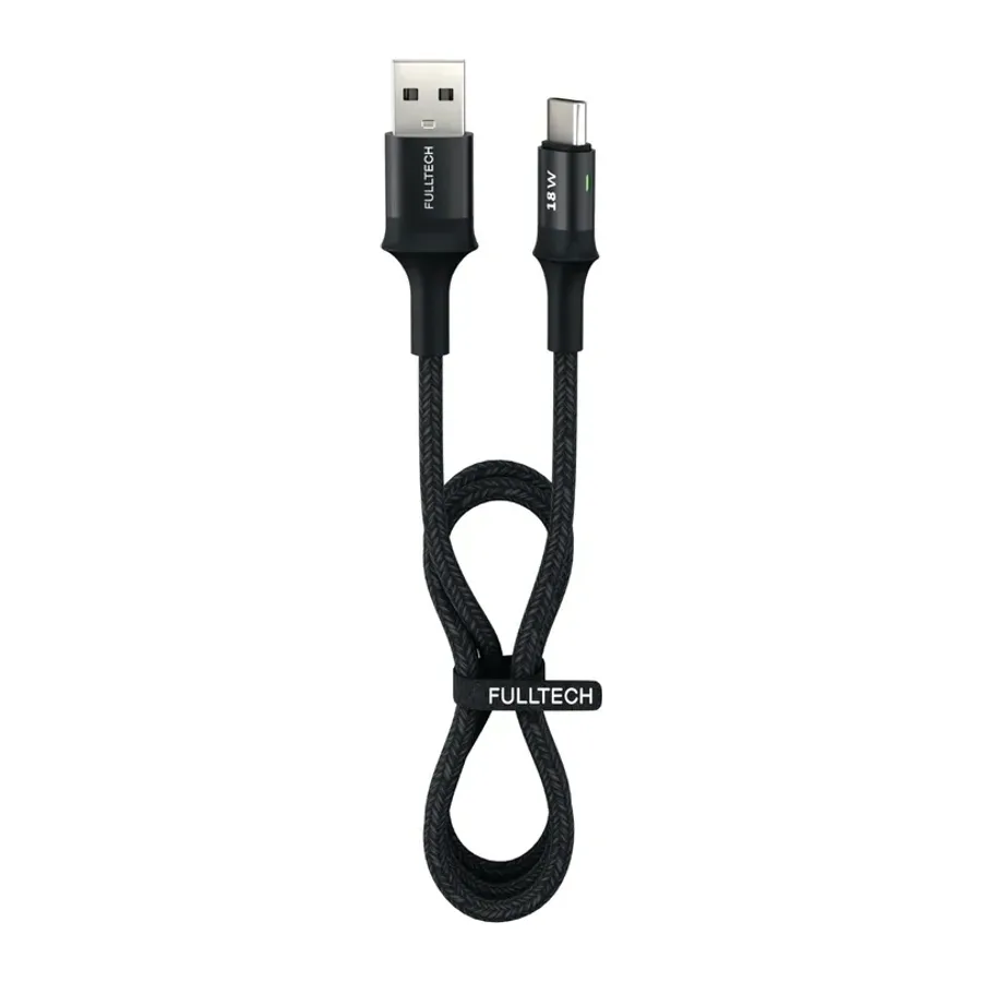 Fulltech FC-48, 1,2M 18W USB to Type-C QC Hızlı Şarj Kablosu