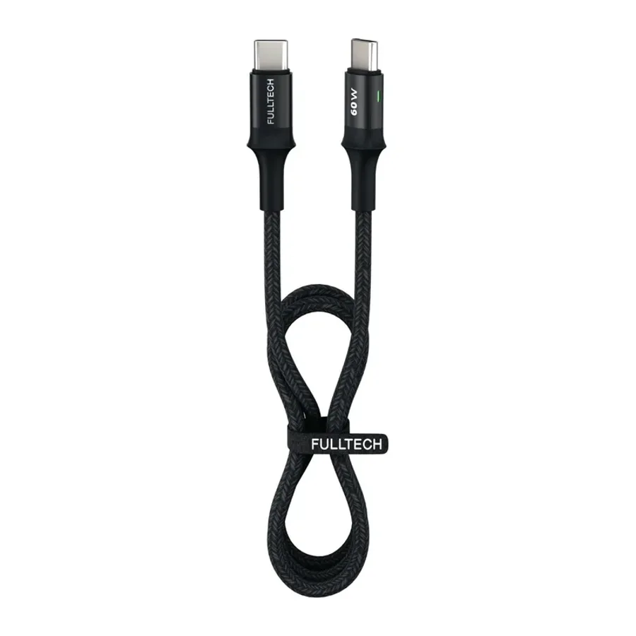 Fulltech FC-50, 1.2M 60W Type-C to Type-C Otomatik Şarj Kesme Özellikli PD Hızlı Şarj Kablosu