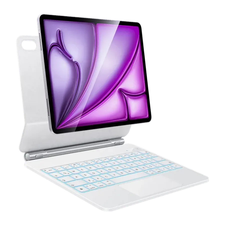 Yesido Apple iPad 2025 10.9 10.Nesil (A16) KB24 Tecno Klavyeli Tablet Kılıfı - Beyaz