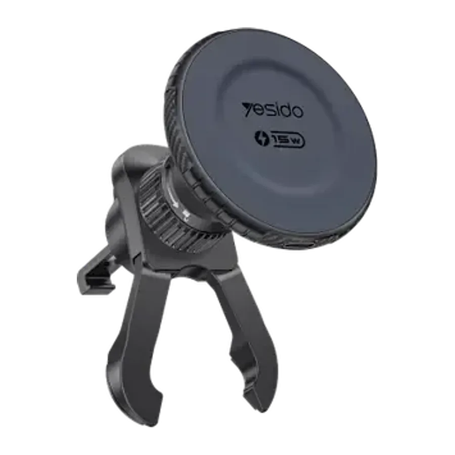 Yesido C319 Qi ve Magsafe Uyumlu 15W Hızlı Şarjlı Havalandırma Tipi Araç Tutucu - Siyah