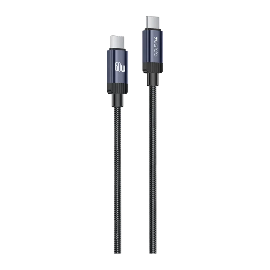 Yesido CA204 60W Type-C to Type-C PD Hızlı Şarj Data Kablosu - Siyah