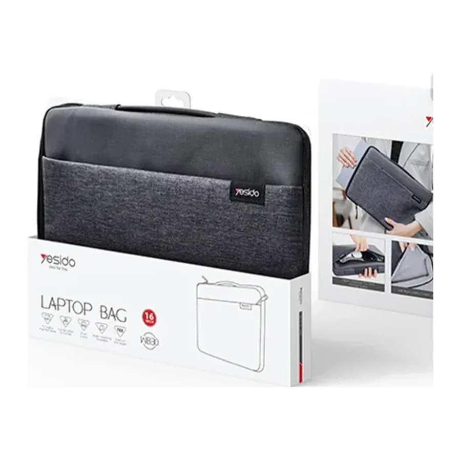 Yesido WB30 Polyester 600D Kumaşlı 16 inç Laptop Çantası - Gri
