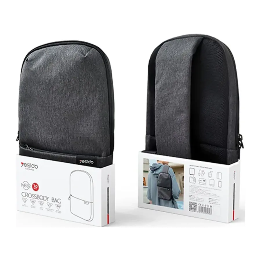 Yesido WB33 Polyester 600D Kumaşlı 7 inç Sırt Çantası - Gri